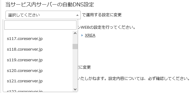 コアサーバーのDNSサーバー設定6